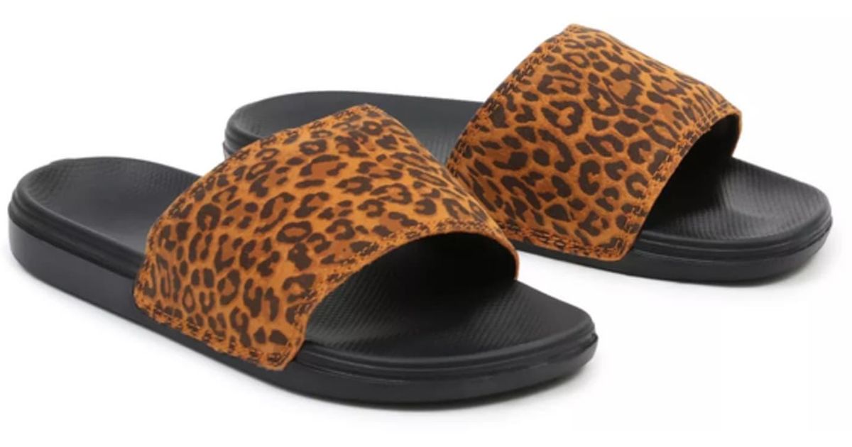 vans leopard print sandals