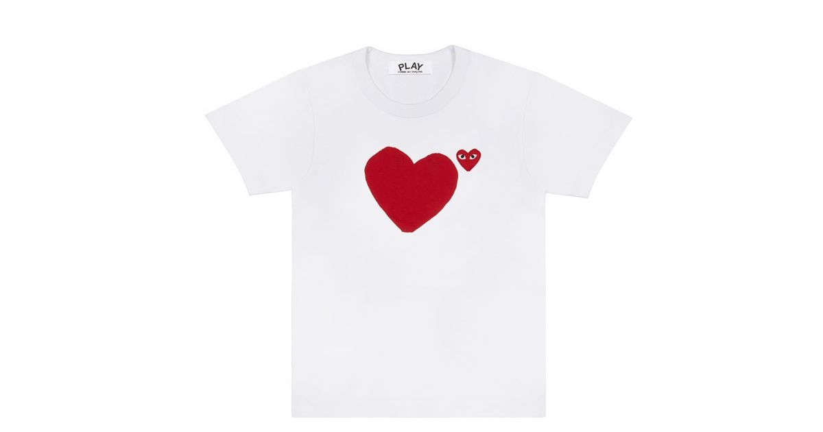 T-Shirt avec Coeur Rouge COMME DES GARÇONS PLAY pour homme en coloris Blanc  | Lyst
