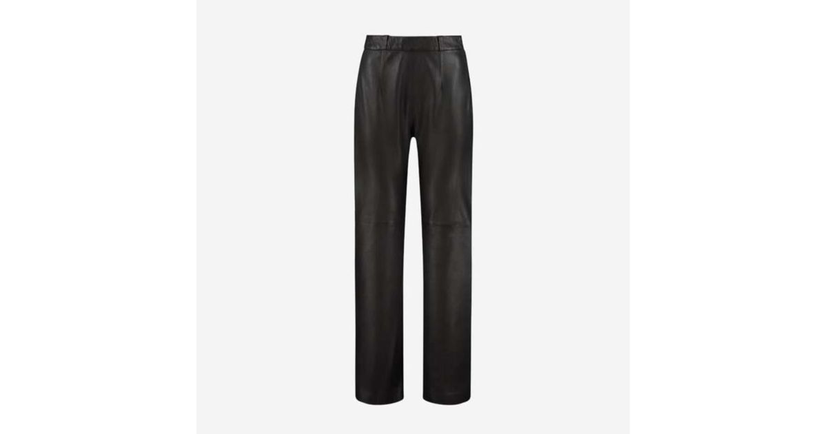 Goosecraft Dark Chocolate Flared Leather Pants in Black | Lyst