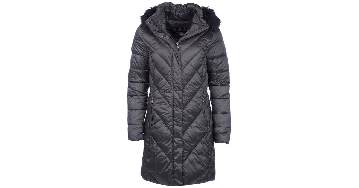 Barbour Synthetic Reesdale Quilted Coat In Dark Grey in Charcoal Grey  (Grey) - Lyst