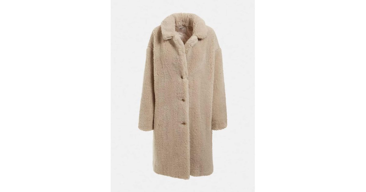 Guess Cemento Alina Coat in Natural | Lyst