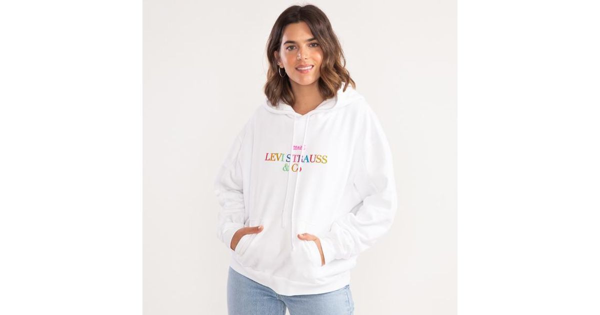 Sudadera con logo bordado Unbasic 90 S Levi's de Algodón de color Blanco |  Lyst