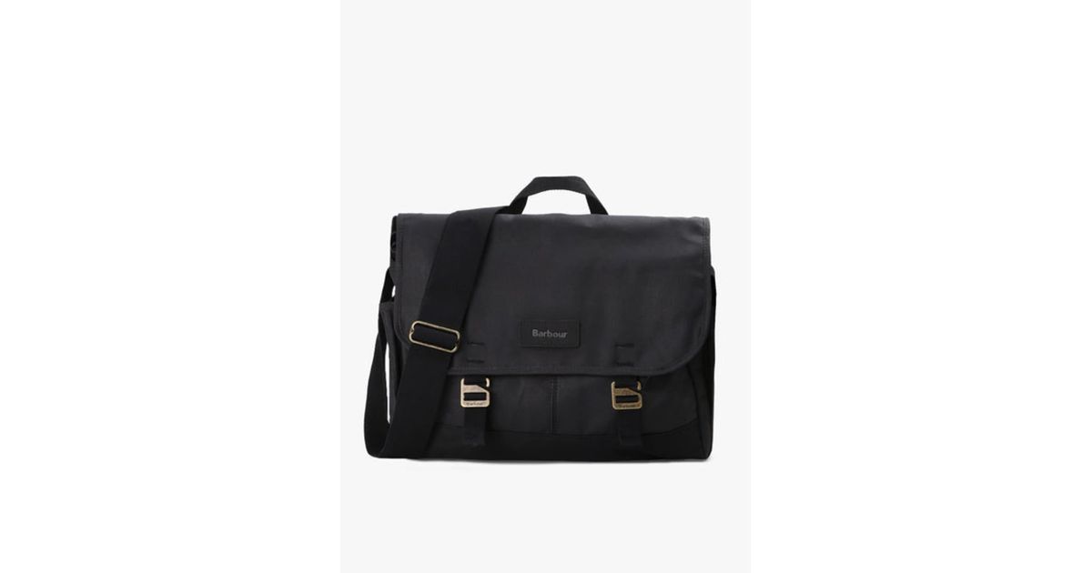 Barbour S Essential Wax Messenger Bag in Black for Men Lyst