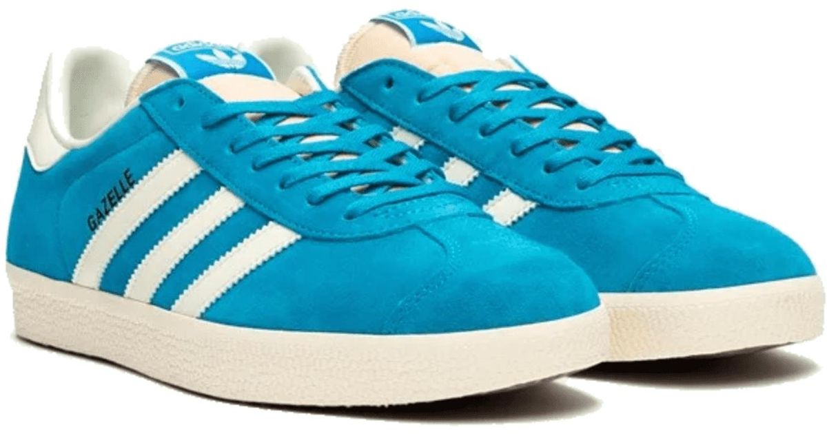 adidas Gazelle Aqua & White in Blue for Men | Lyst