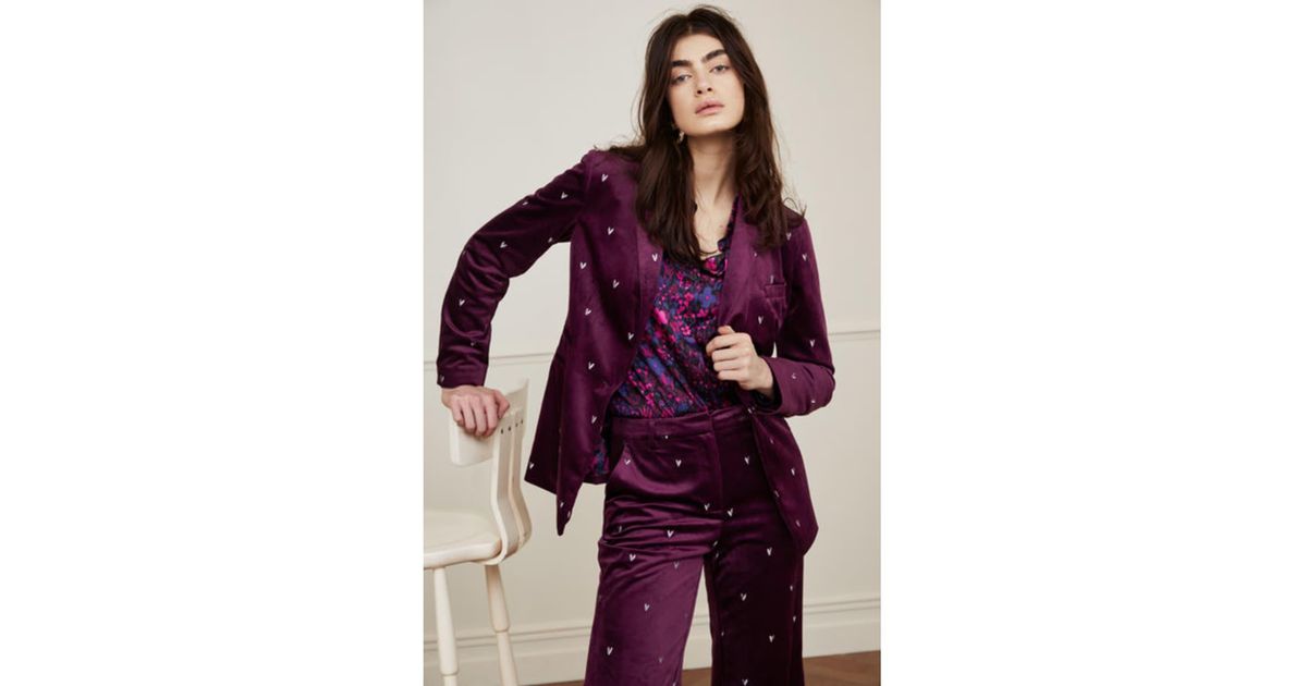 FABIENNE CHAPOT Puck Velvet Blazer in Purple | Lyst