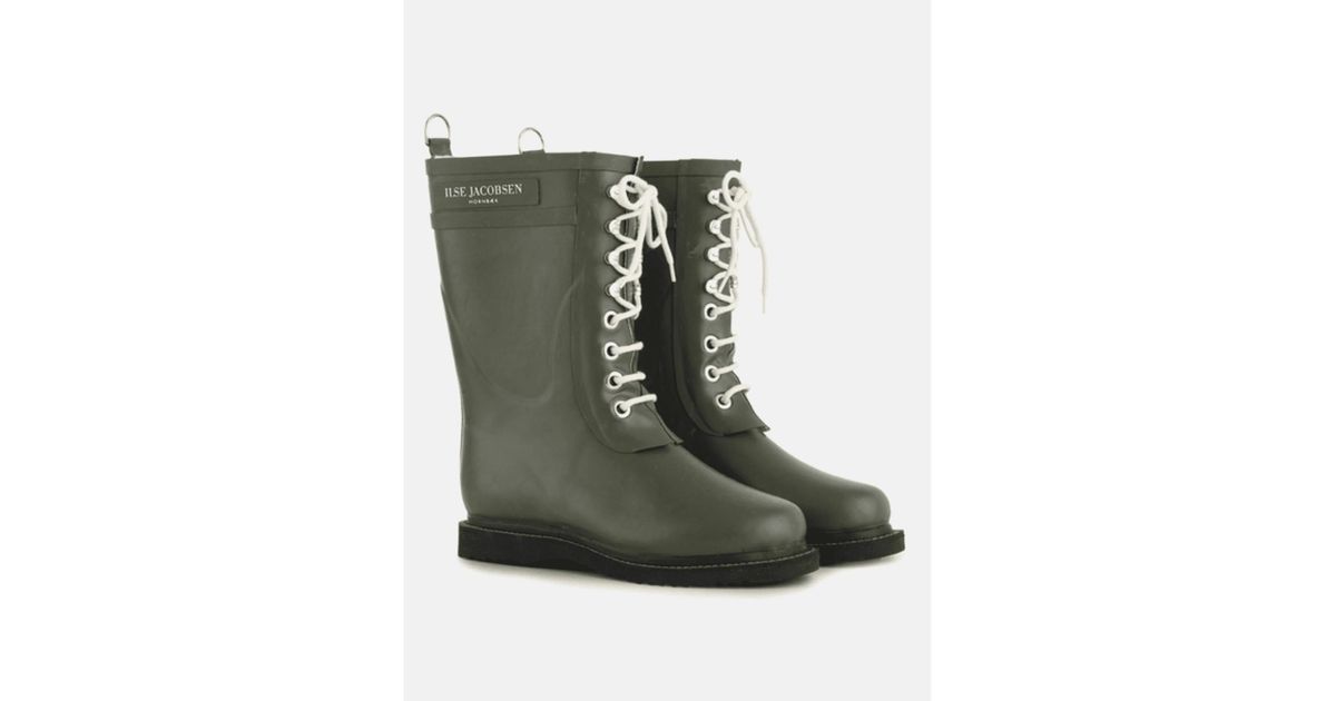 ilse jacobsen lace up rubber boots