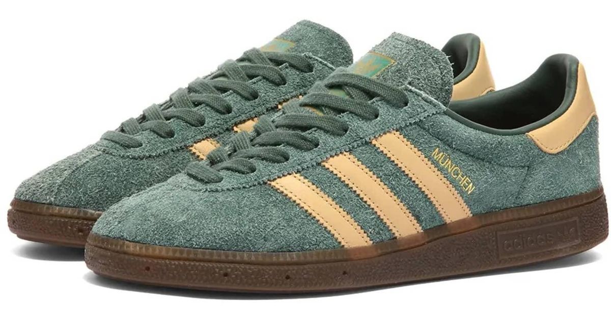 adidas Wildleder München FX5635 Grün, Beige, Goldschuhe in Grün für Herren  - Lyst