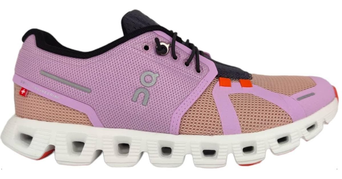 On Running Cloud 5 Push Shoes Fiji / Rose in Purple | Lyst UK