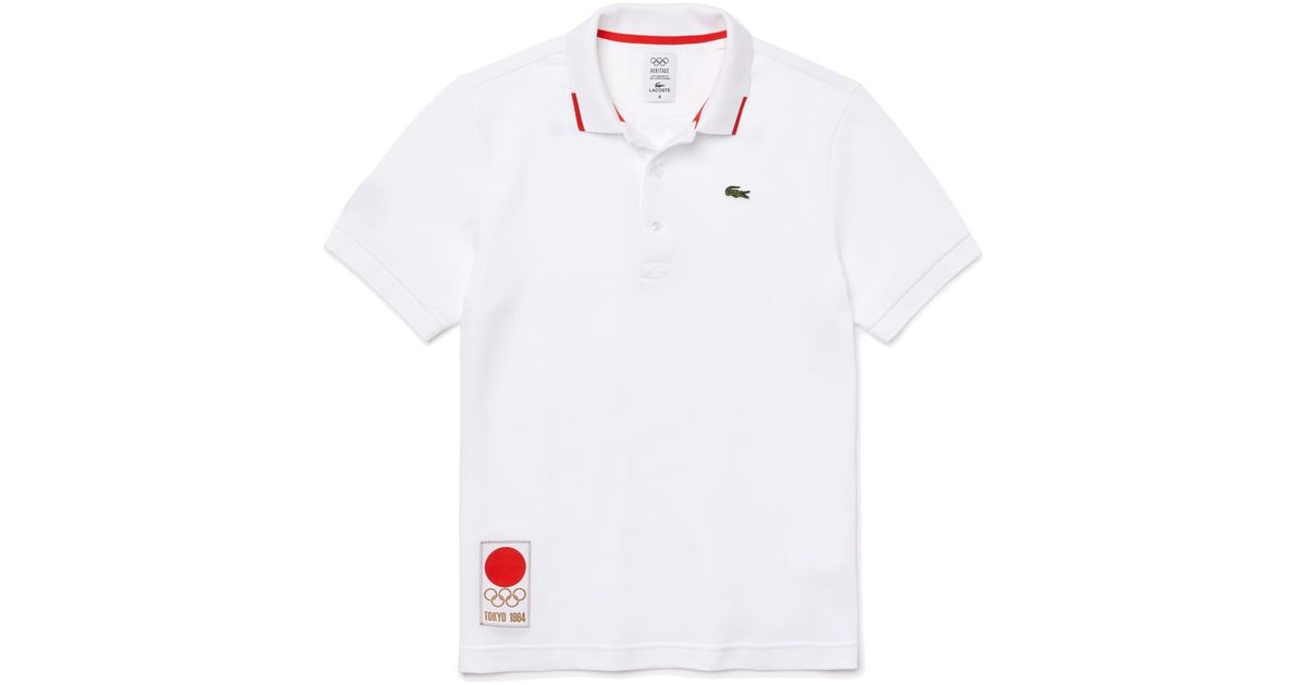 Lacoste Sport Olympic Heritage Collection Polo Shirt White for Men | Lyst