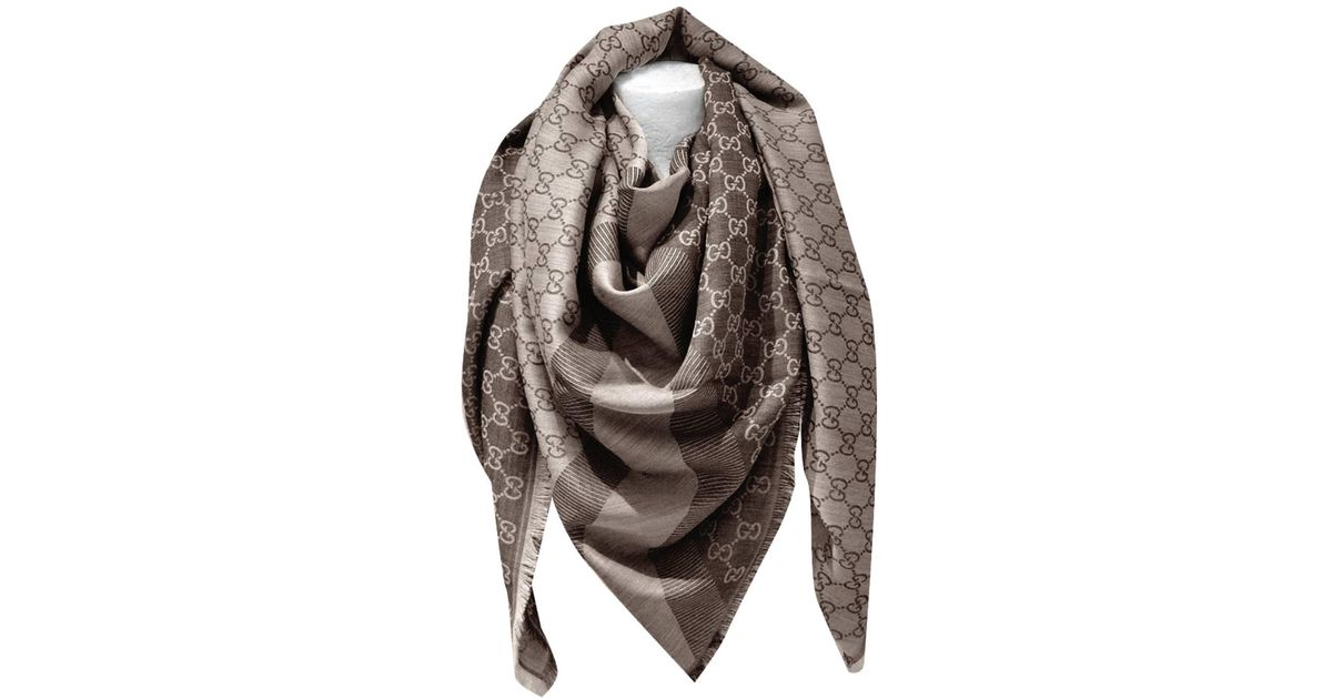 Gucci Gray Ssima Scarf Made Of Soft Wool And Silk