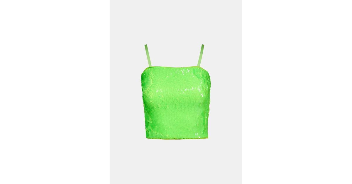 Essentiel Antwerp Neon Green Sequin-embellished Top | Lyst