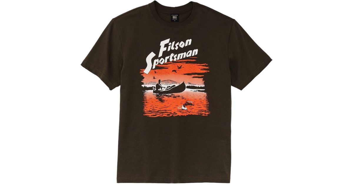 Filson T-shirt Pioneer Graphic Uomo Coffee/canoe in Black for Men | Lyst