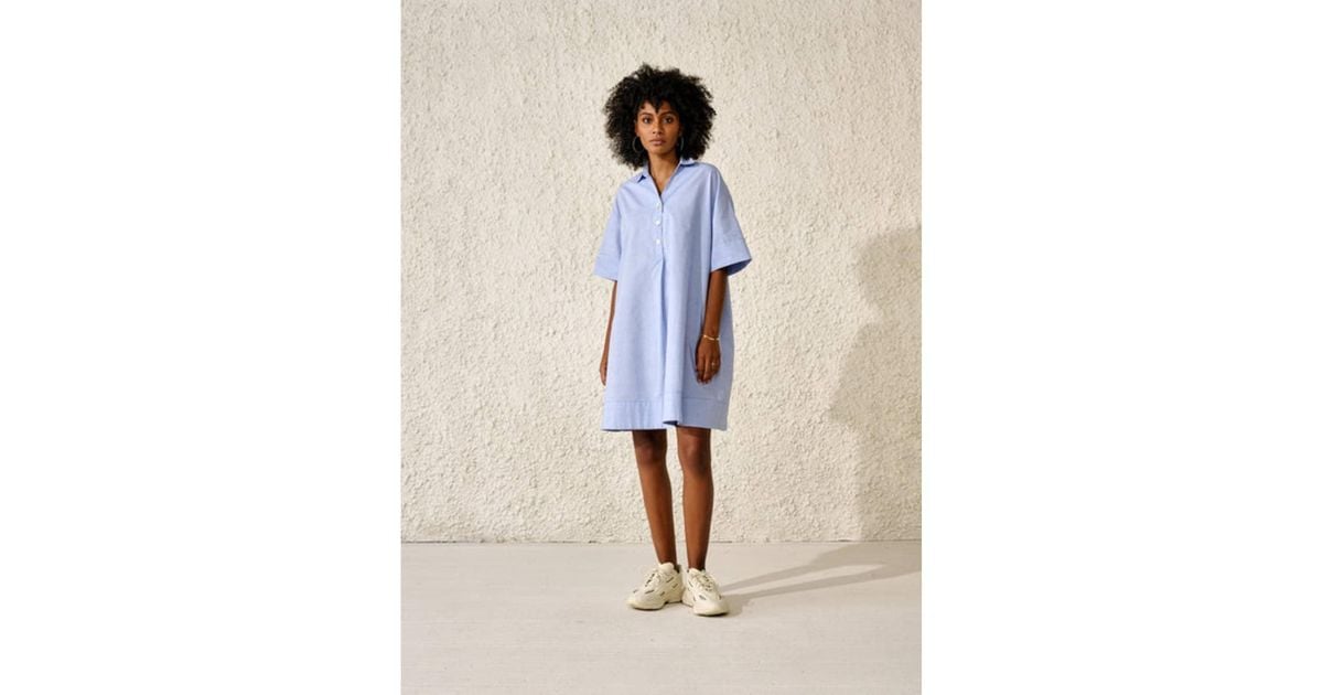 Bellerose Ateliers Short Sleeve Dress in Blue | Lyst