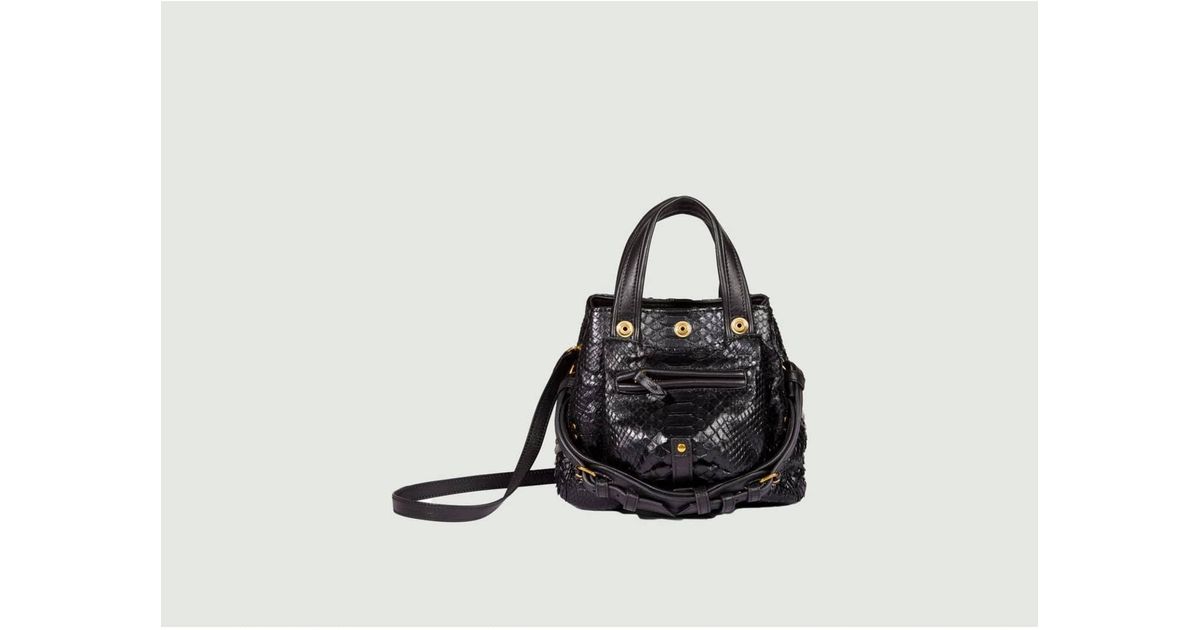 J r me dreyfuss billy nano python leather bag in black lyst