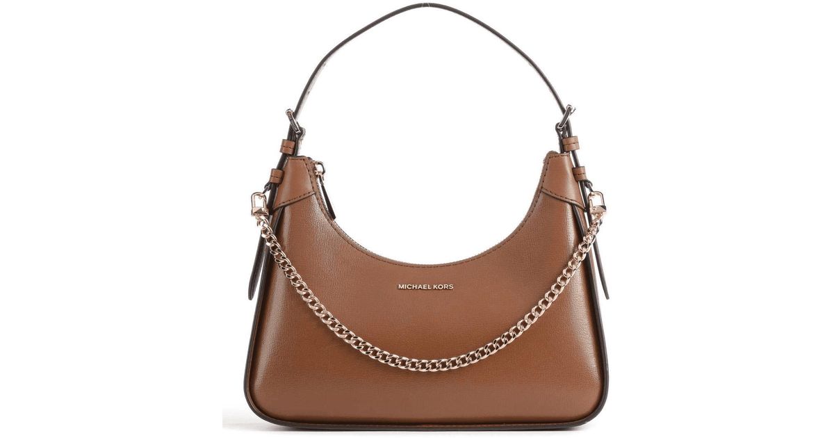 Michael Kors Small Luggage Wilma Leather Pouchette Bag in Brown | Lyst