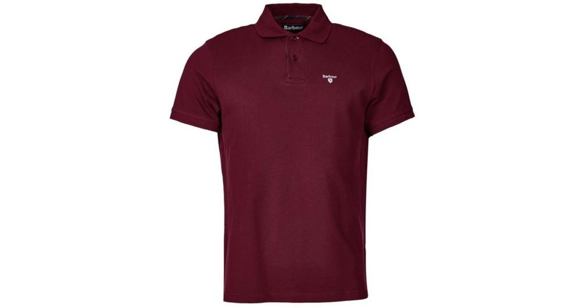 Barbour Tartan Pique Polo Shirt Ruby in 