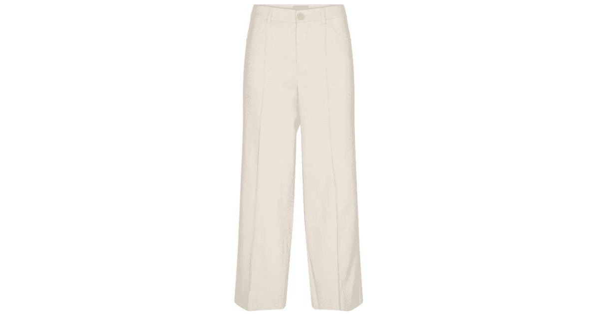 Mos Mosh Birch Como Balka Diagonal Detail Trousers in White | Lyst