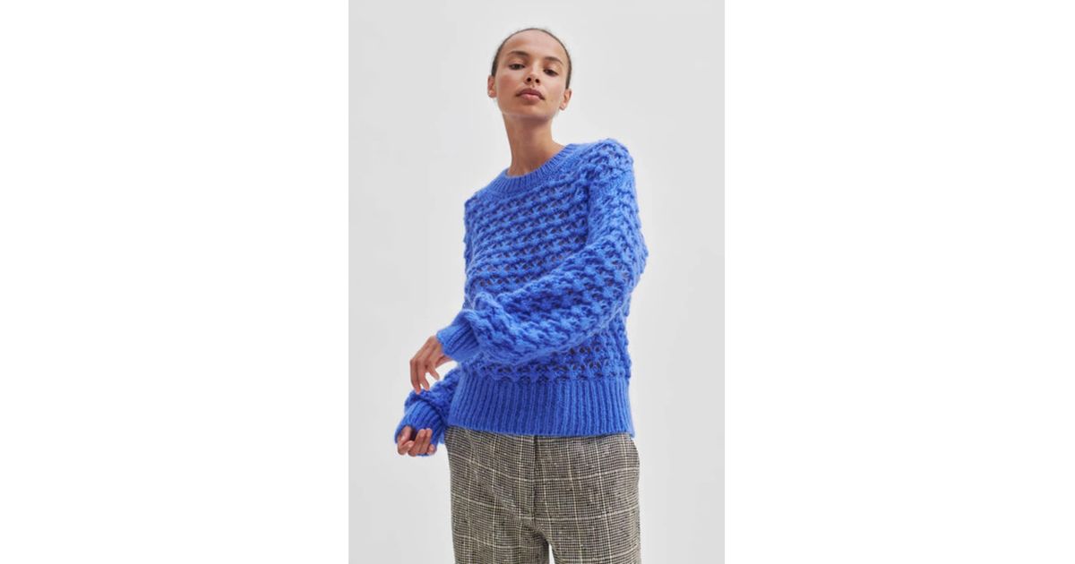 Second Female Ilanka Knit O-neck in Blue | Lyst