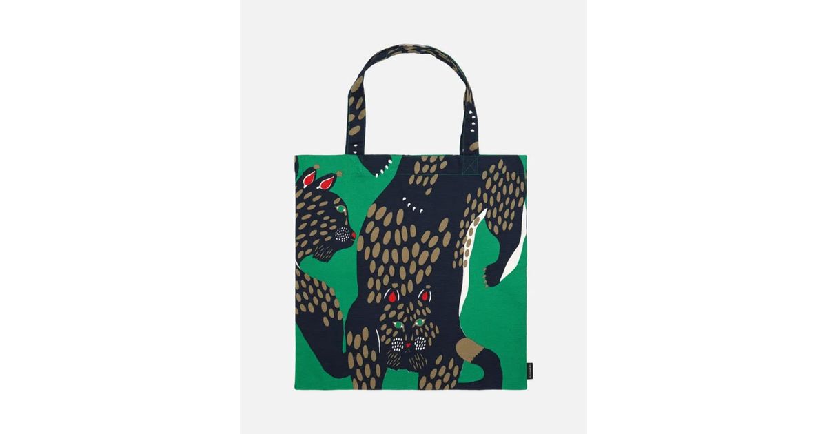 Marimekko Green Shopper Bag Ilves Lince Rossa