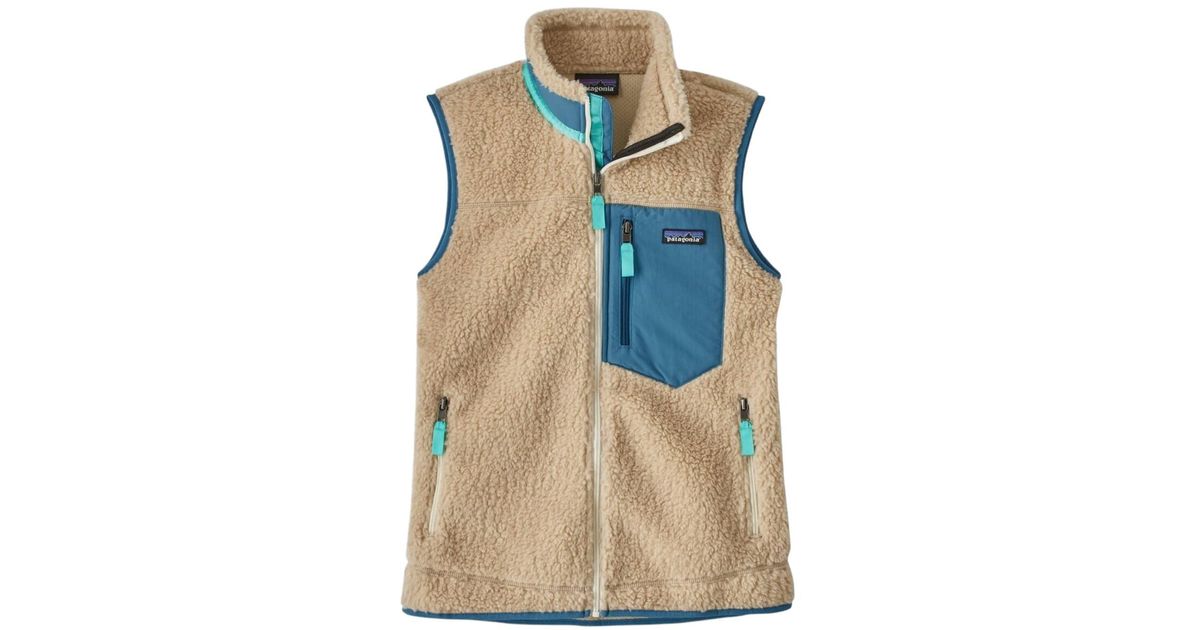 Gilet Classic Retro X Fleece Donna Dark Natural con azul ondulado de Patagonia de color Azul Lyst