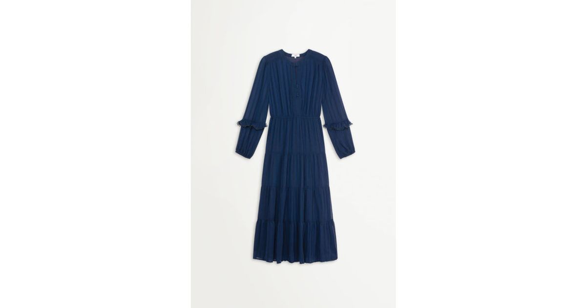 Suncoo Navy Corinne Dress in Blue | Lyst