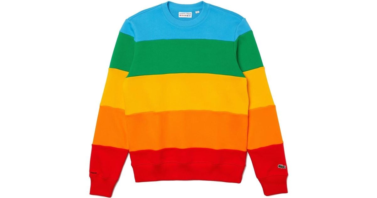 Lacoste Polaroid Colour Striped Fleece Sweatshirt Multicolour for Men | Lyst