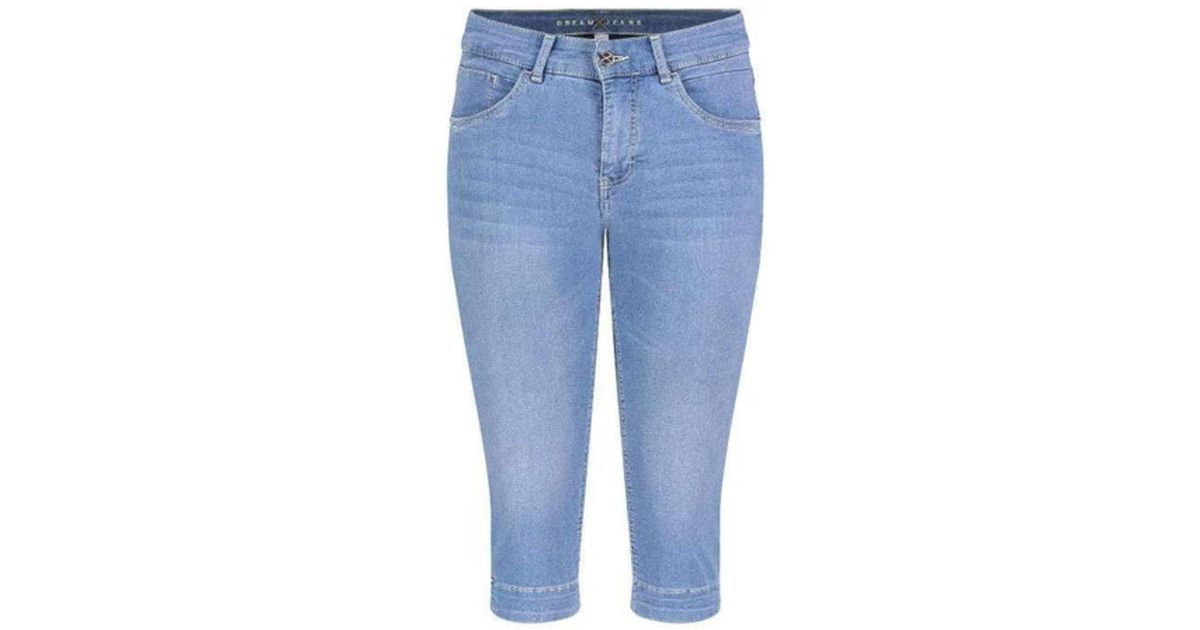 Mac Jeans Blue Mid Light Mac Dream Capri Jeans | Lyst