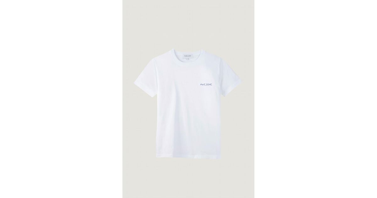 Maison Labiche Tee Shirt Popincourt Awesome Unisexe in White/White 