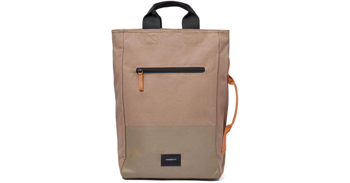Sandqvist Synthetic Tony Vegan Backpack Fossil in Brown Lyst