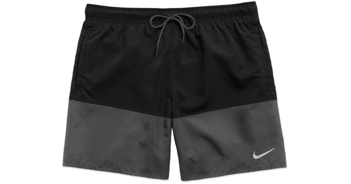 Nike Synthetic Split Panel Swim Shorts Black Grey for Men | Lyst