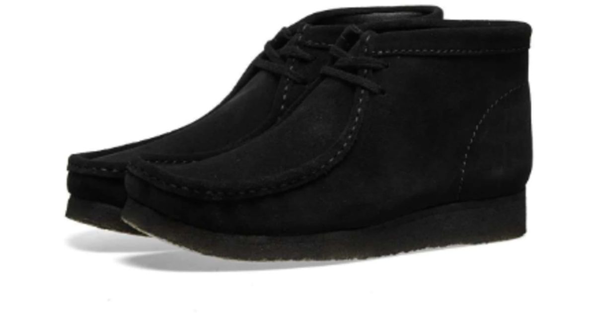 Clarks Wallabee Boot Black Suede for Men - Lyst