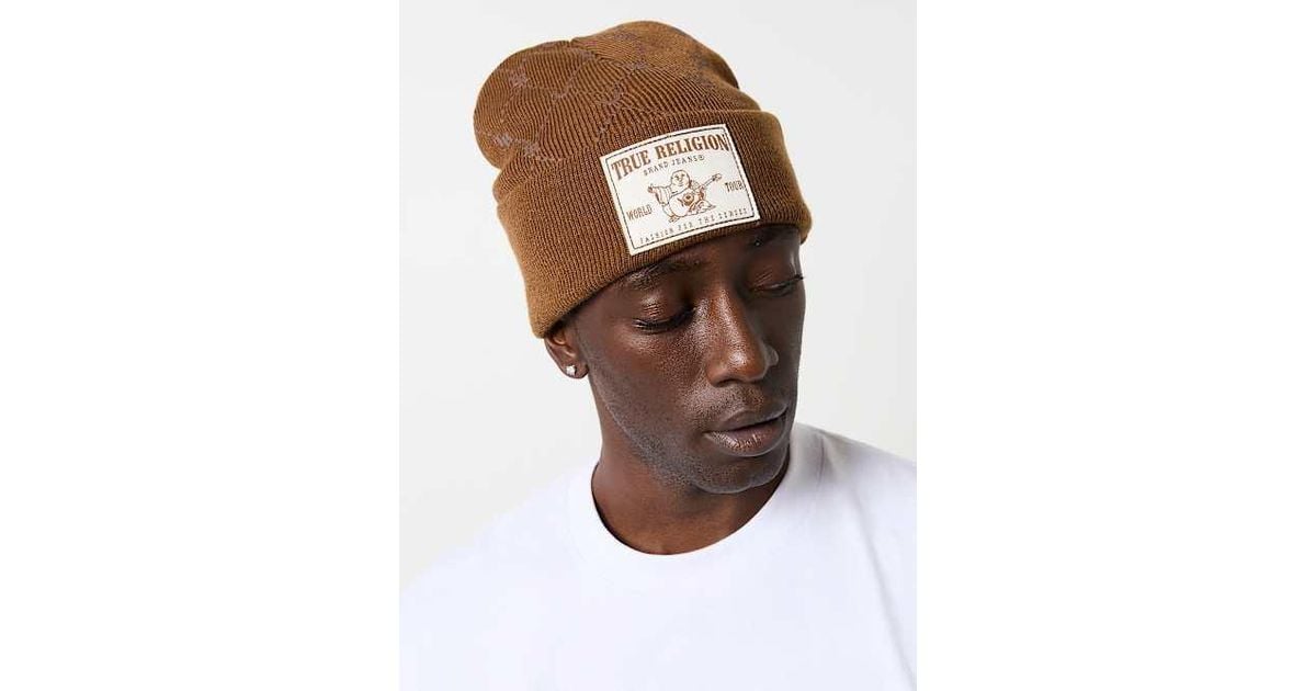TRUE RELIGION Horseshoe Monogram Beanie in Brown for Men | Lyst display picture 1