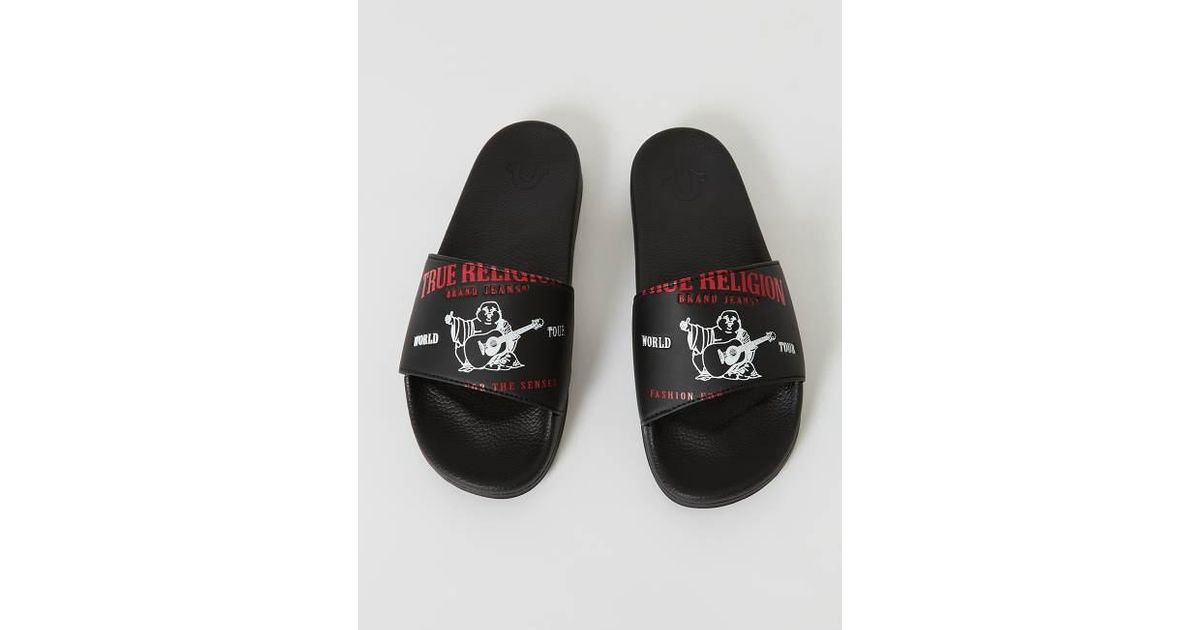 TRUE RELIGION★Buddha ロゴ サンダル Amazon.com | True Religion Men's Buddha Logo Slide Sandals