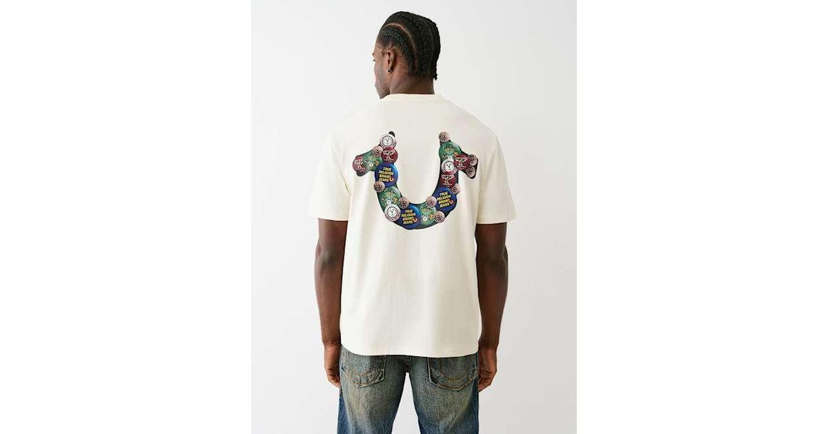 True Religion Logo Pins Heavyweight T-shirt in White for Men