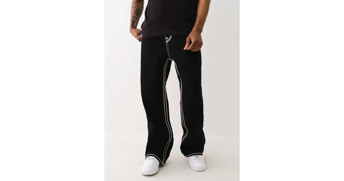 TRUE RELIGION Vinny Rope Stitch Ultra Baggy Jean in Black for Men