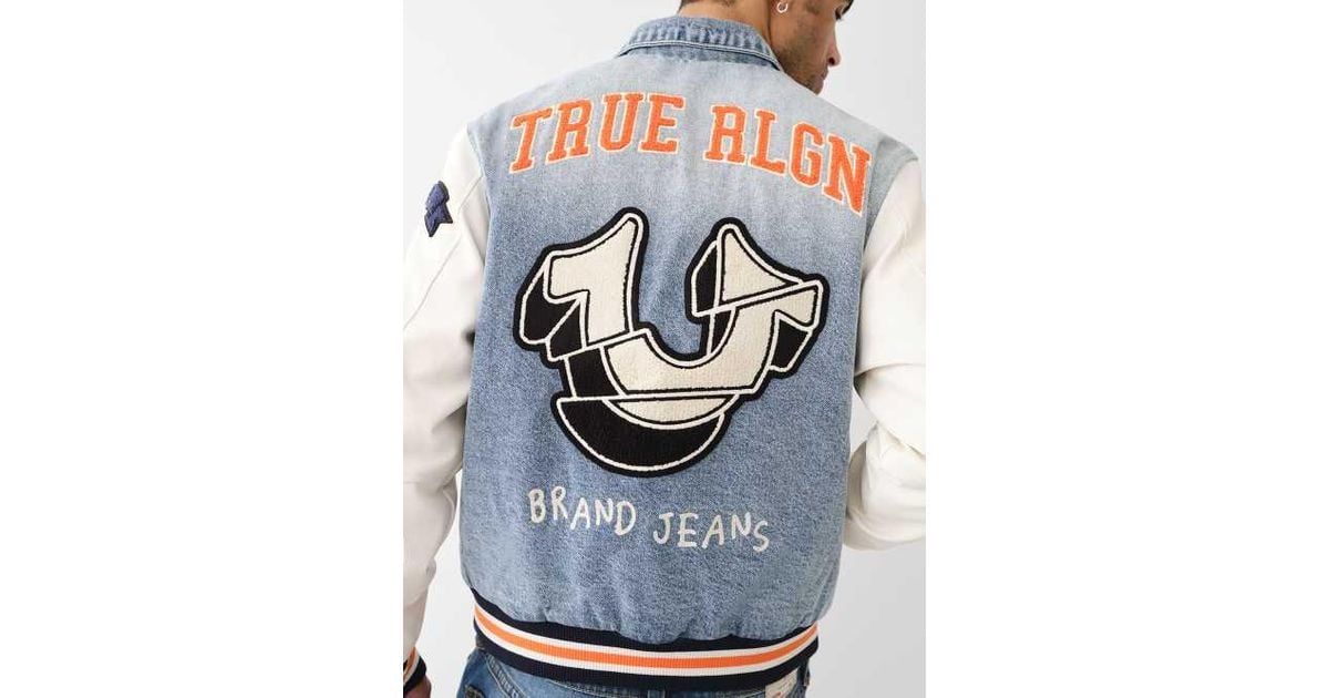 True Religion Jimmy Denim Varsity Jacket in Gray for Men | Lyst True Religion Jimmy Denim Varsity Jacket in Gray for Men | Lyst