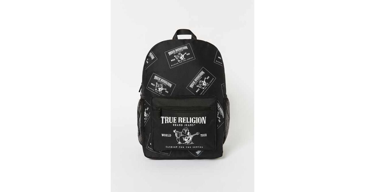 TRUE RELIGION Logo Print Backpack in Black | Lyst