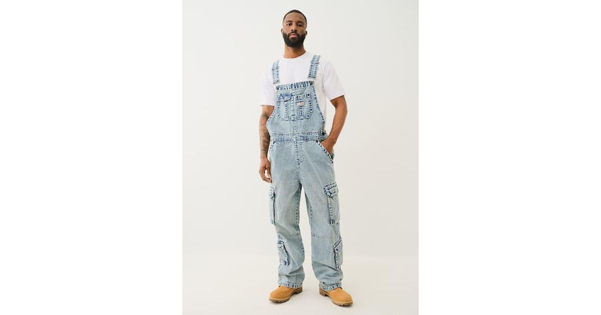 TRUE RELIGION Cargo Big T Overall in Blue for Men | Lyst