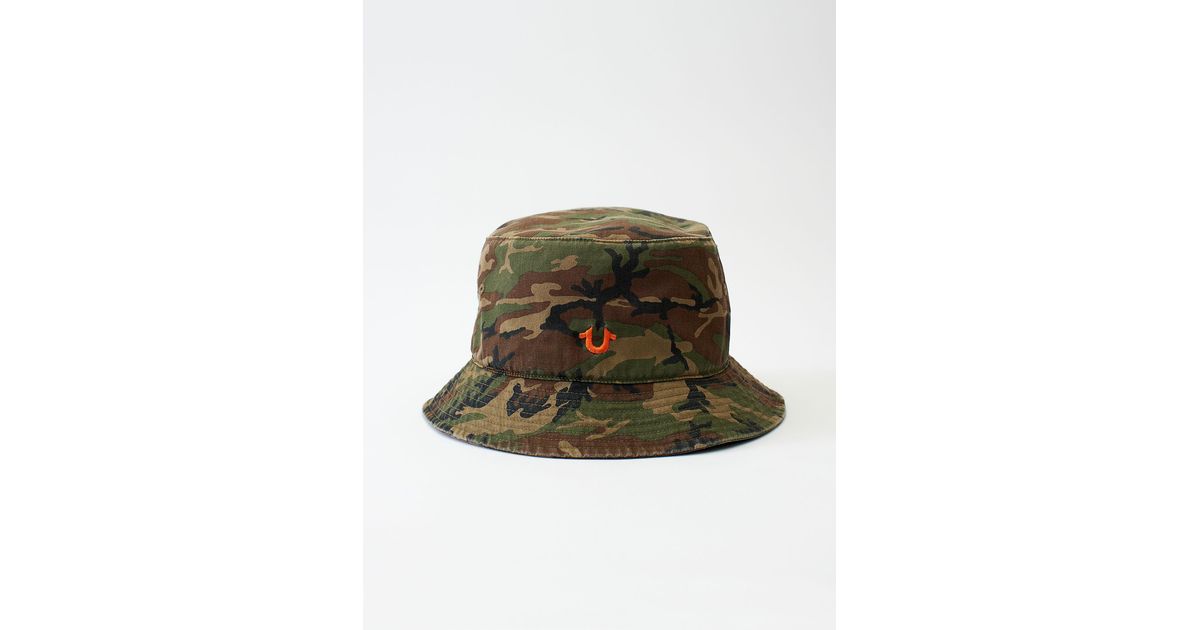 True Religion Camo Bucket Hat | Lyst