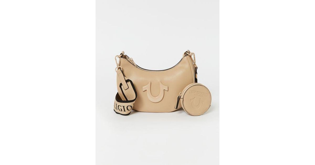 True Religion Logo Strap Hobo Bag in Natural Lyst