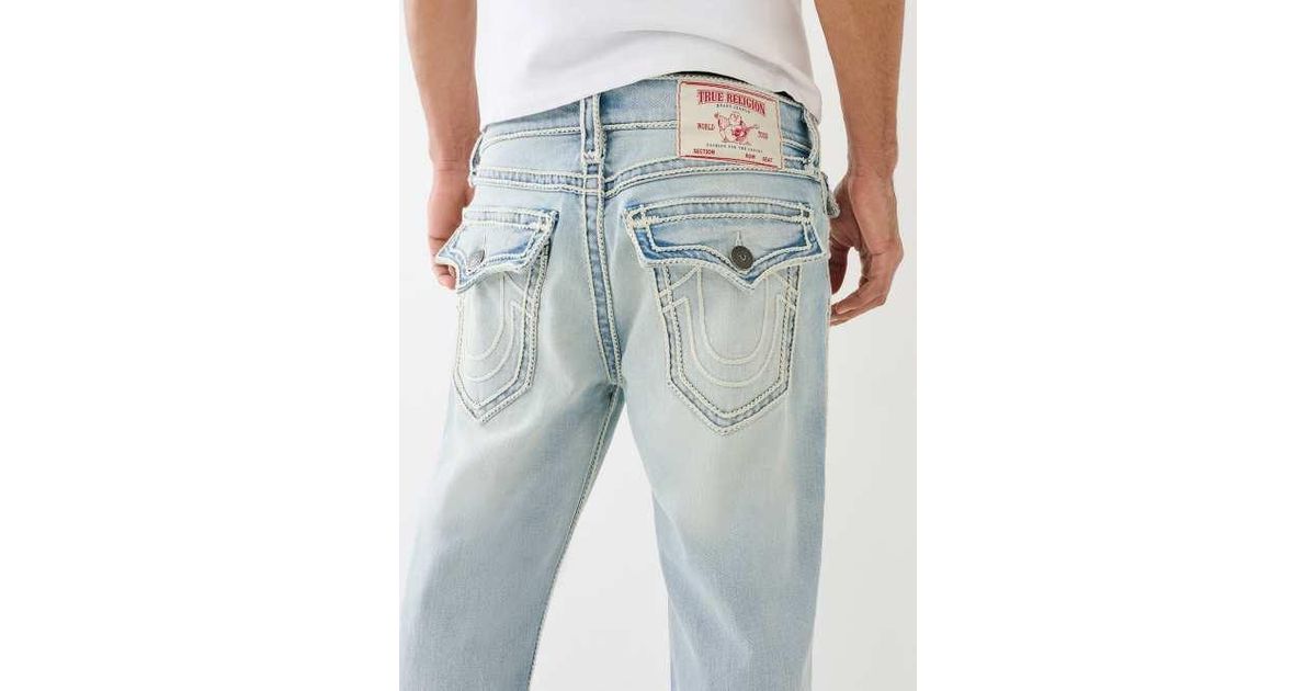 True Religion Ricky Rope Stitch Flap Jean Straight Jean in Blue 