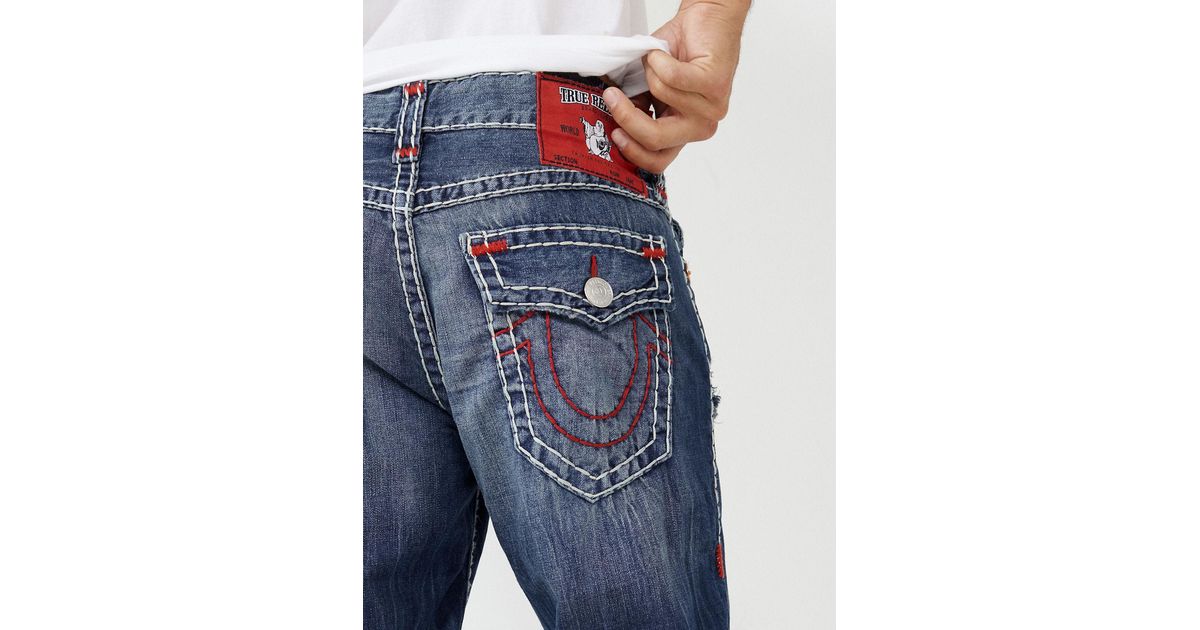 TRUE RELIGION Ricky Vintage Super T Straight Jean in Blue for Men