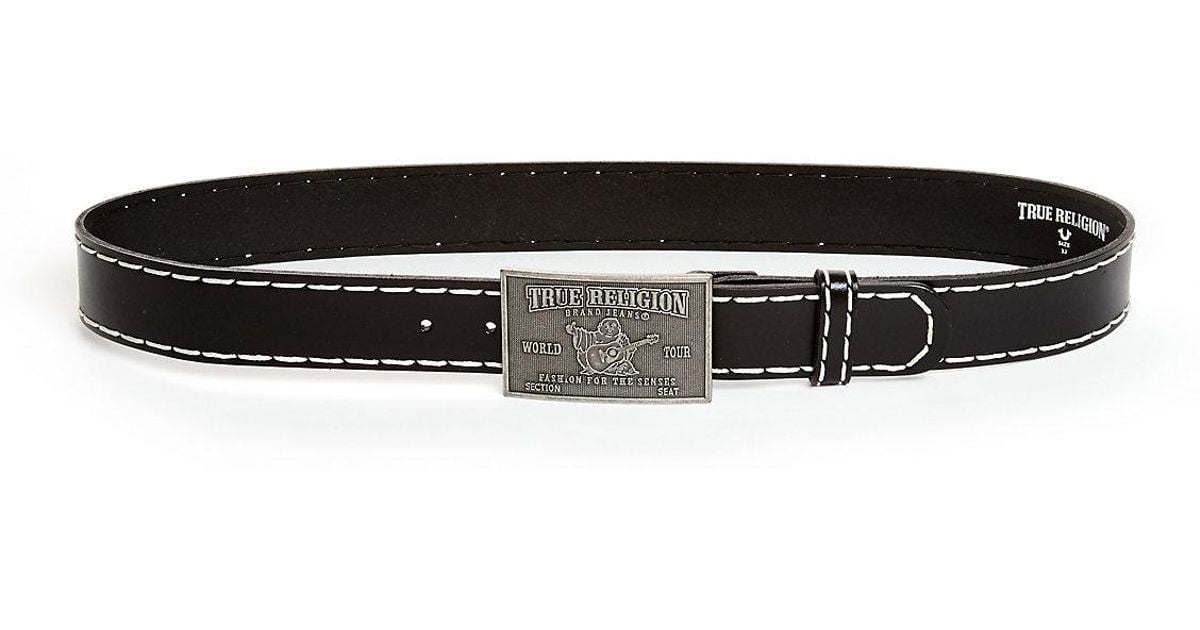 True Religion Big T Stitch Belt in Black for Men - Lyst