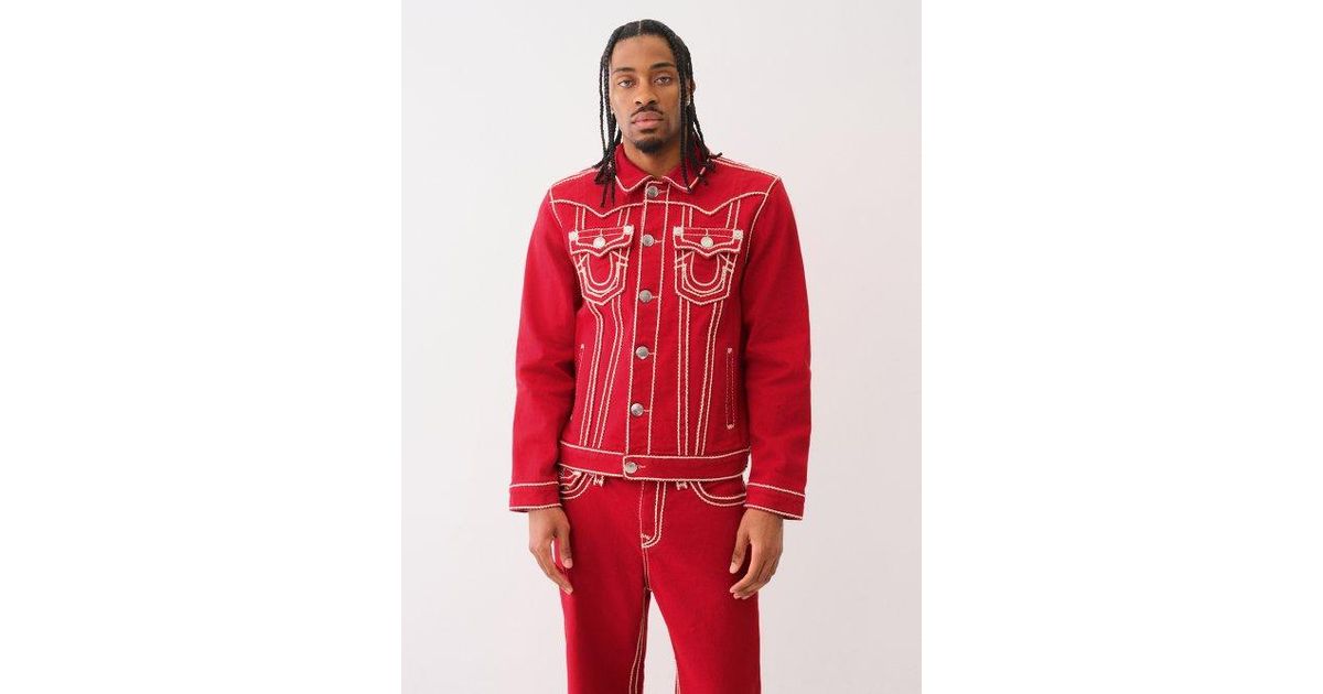 TRUE RELIGION Jimmy Rope Stitch Jacket in Red for Men | Lyst