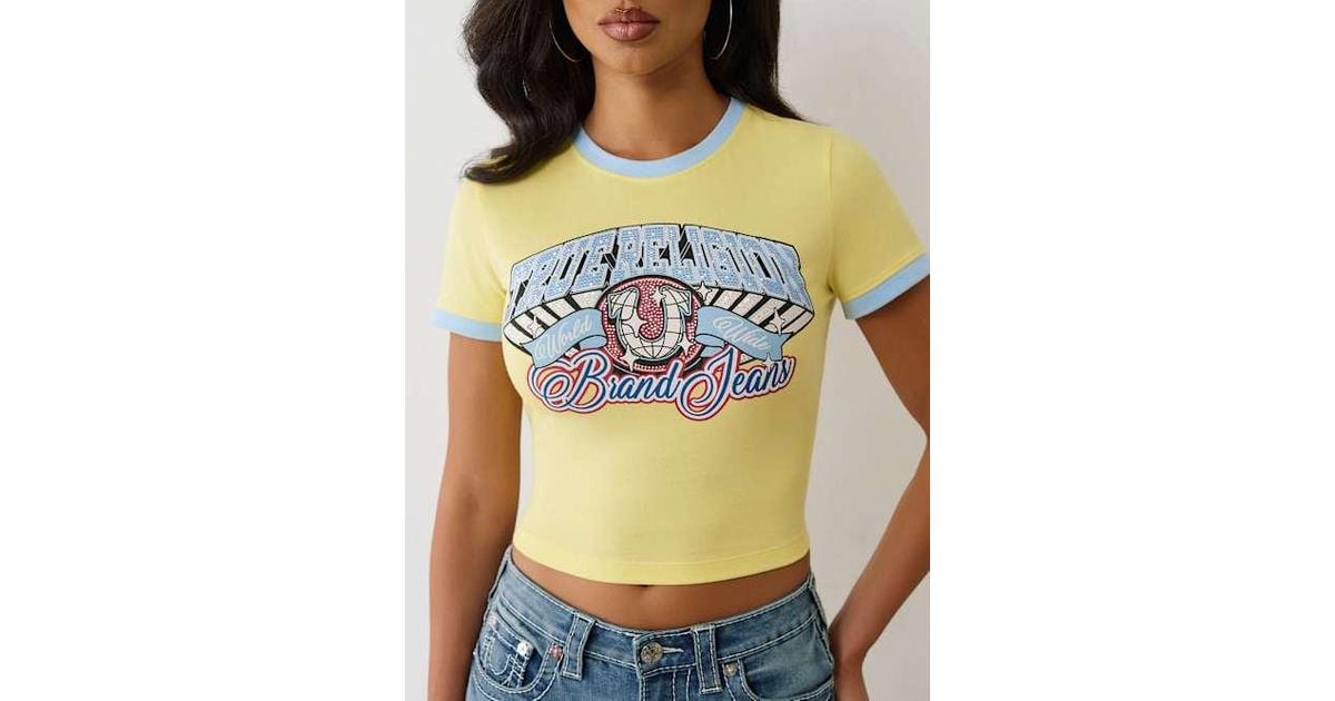 【レア】Girls Don't Cry LOGO RINGER BABY TEE レア】Girls Don't Cry LOGO RINGER BABY TEE TRUE RELIGION Crystal