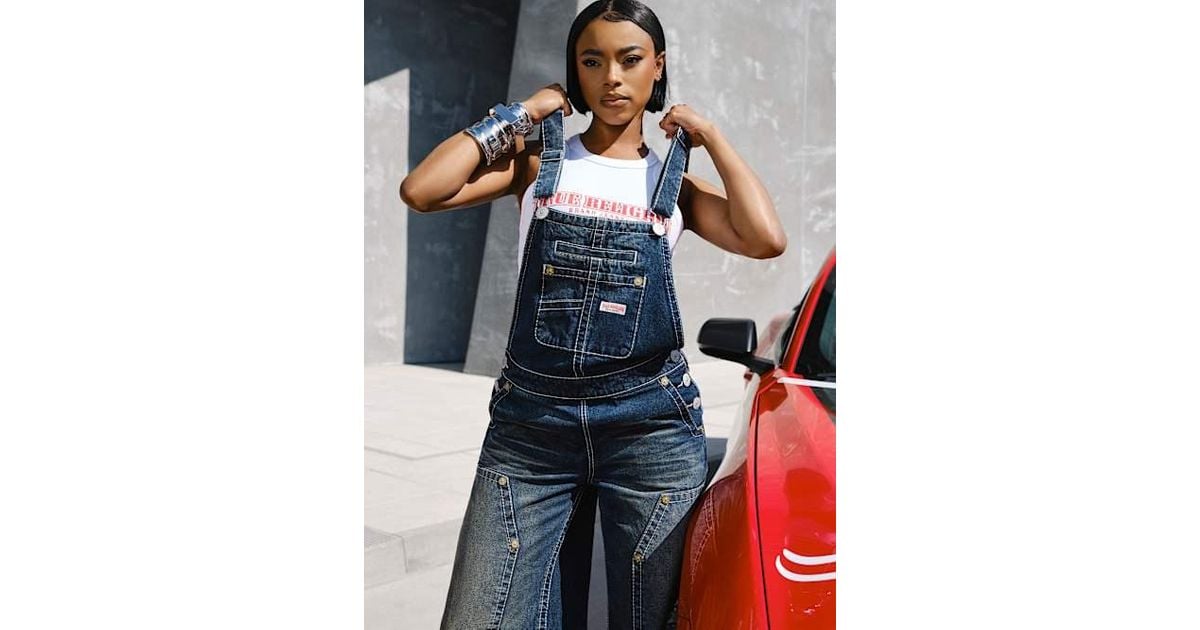 True Religion Jessie Big T Oversized Overall in Blue | Lyst