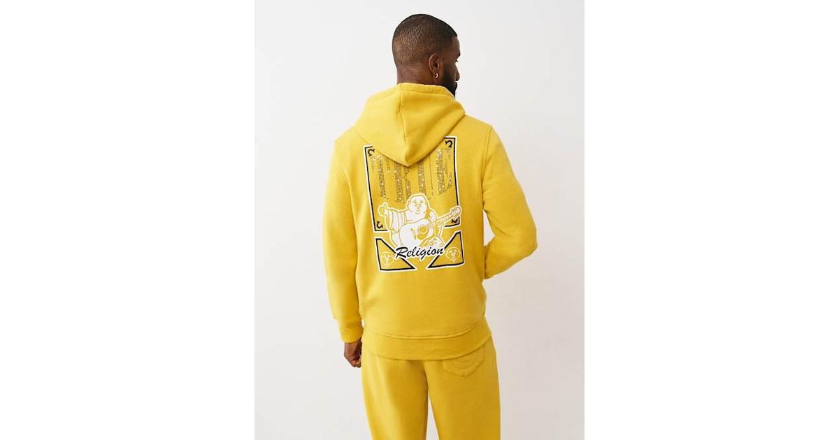 TRUE RELIGION Buddha Card Zip Hoodie in Yellow for Men | Lyst