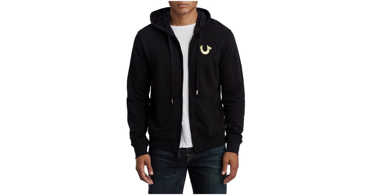 metallic double puff mens hoodie