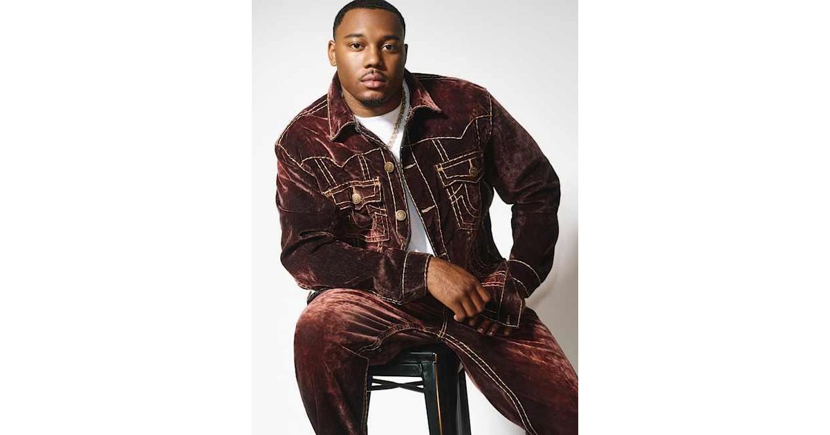 TRUE RELIGION Oversized Super T Velvet Jacket in Black for Men | Lyst