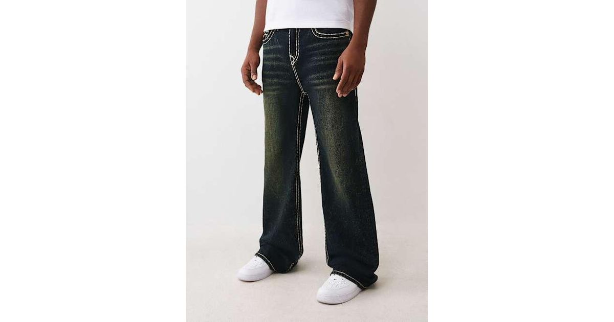 TRUE RELIGION Super T Exaggerated Flare Jean in Black for Men | Lyst